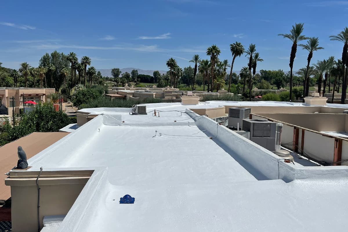 Aerial view of the Hyatt Regency Indian Wells roof restoration